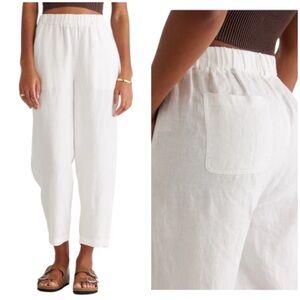 Quince white 100% European Linen pull-on pants size XL